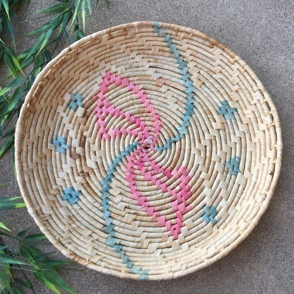 Vintage Boho Wicker Bowl Decor - Picture 1 of 4